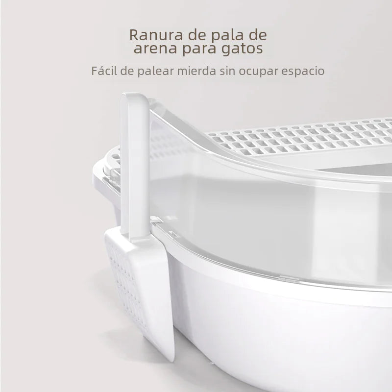 Large Semi-Enclosed Cat Litter Box for Pets