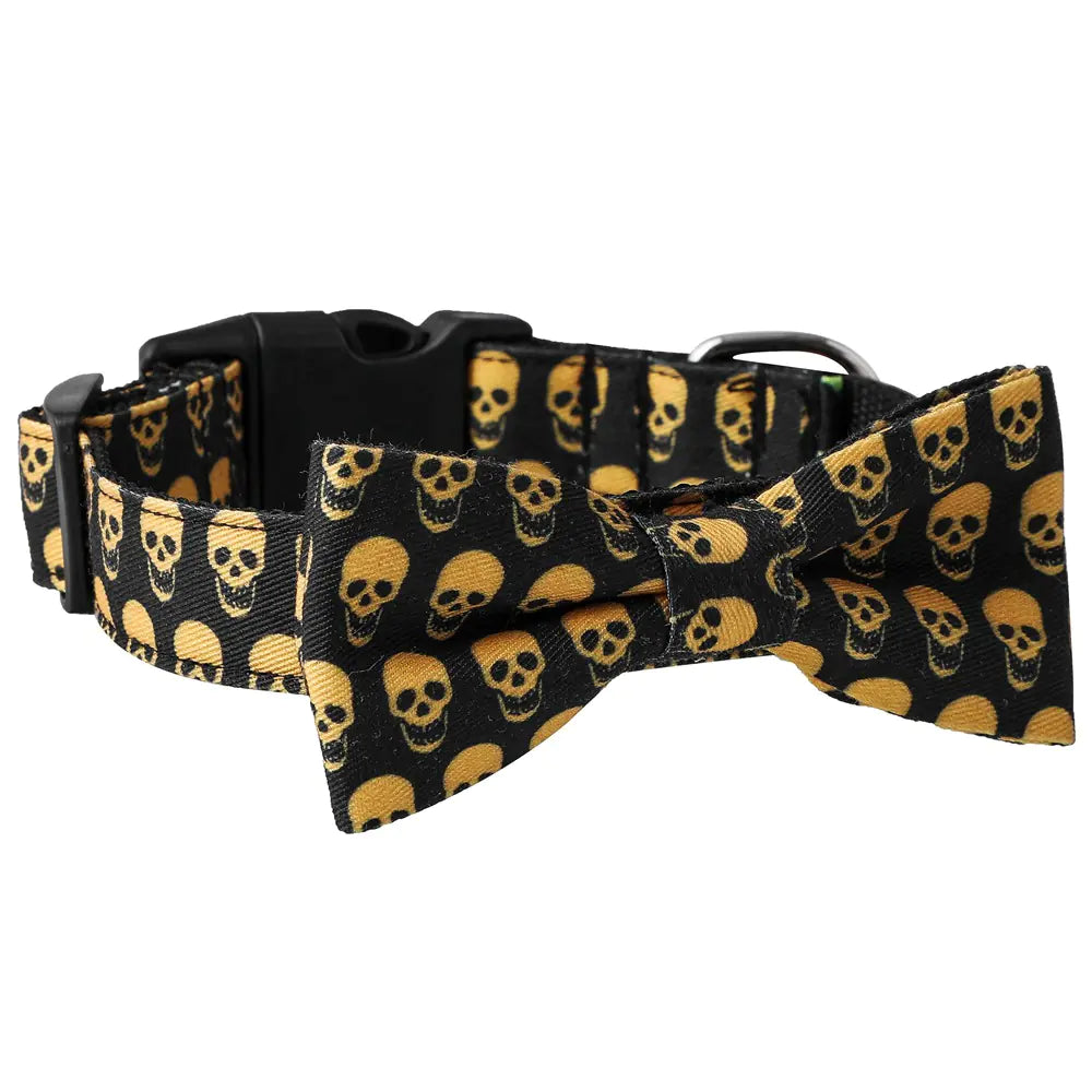 Skull Bat Pet Leash and Collar Accessories
