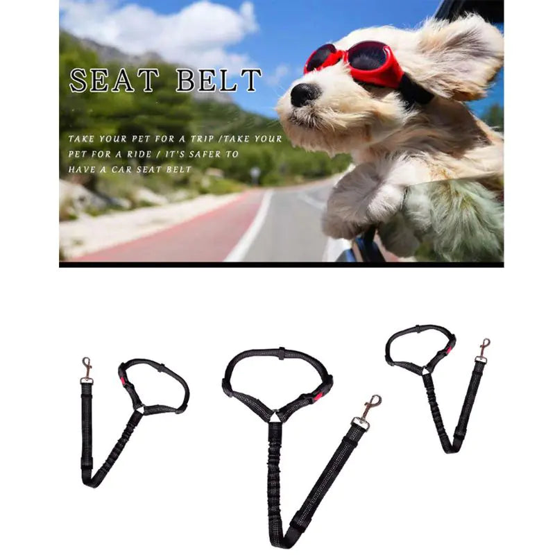 Adjustable Elastic Pet Car Safety Seat Belt Leash